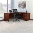 Scranton & Co Engineered Wood L-Desk with Drawers in Mahogany
