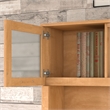 Scranton & Co Sit to Stand L-Shaped Desk with Hutch and Bookcase in Maple