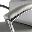 Scranton & Co Upholstered Faux Leather Executive Office Chair in Light Gray