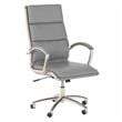 Scranton & Co Upholstered Faux Leather Executive Office Chair in Light Gray