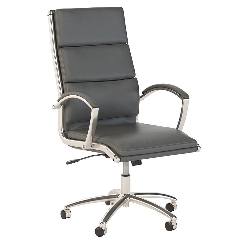 Scranton & Co High Back Adjustable Height Leather Executive Gray Office Chair