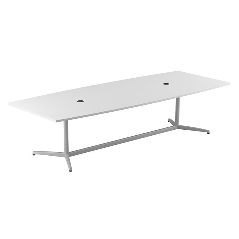 Scranton & Co Wood 120W x 48D Conference Table with Metal Base in White