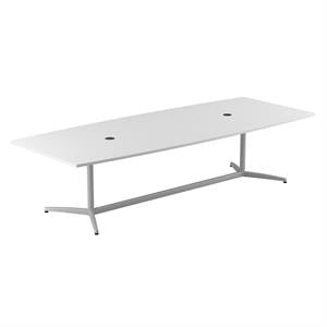 Scranton & Co Wood 120W x 48D Conference Table with Metal Base in White