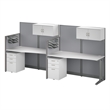 Scranton & Co Engineered Wood 2 Person Cubicle Desk Set in Pure White