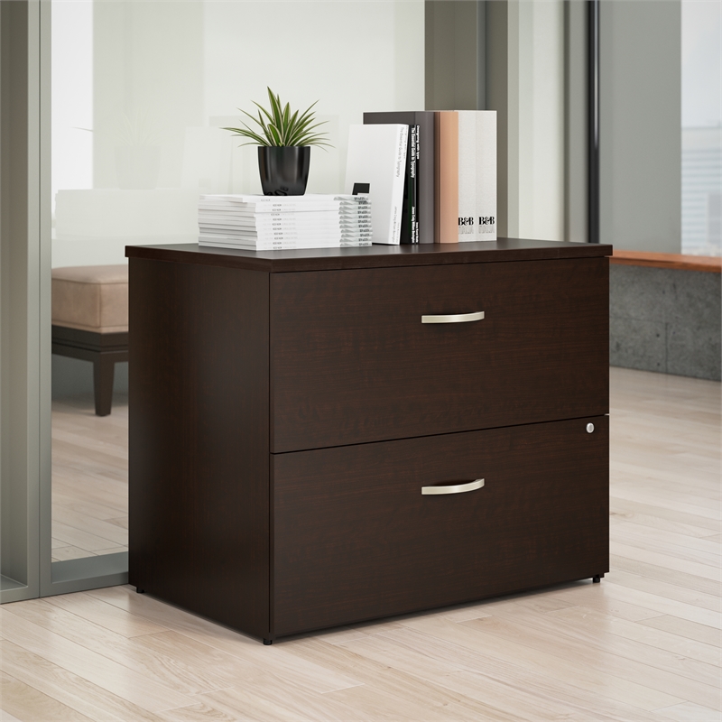Scranton & Co Engineered Wood Lateral File Cabinet in Mocha Cherry