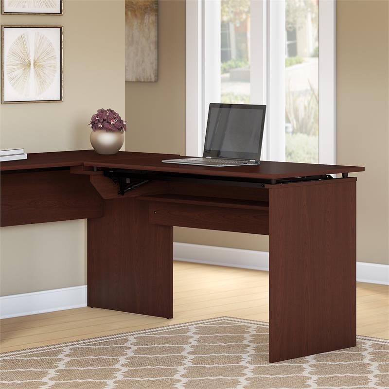 Scranton & Co 42W 3 Position Sit to Stand Desk Return in Harvest Cherry