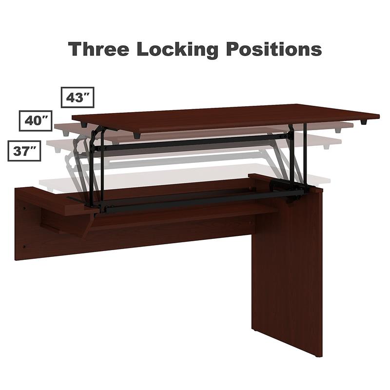 Scranton & Co 42W 3 Position Sit to Stand Desk Return in Harvest Cherry