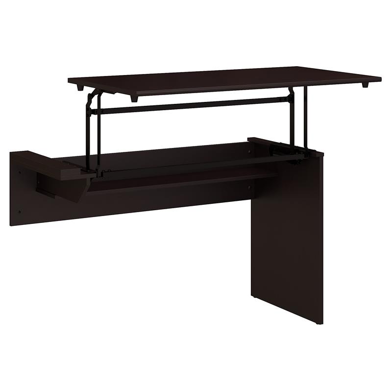 Scranton & Co 42W 3 Position Sit to Stand Desk Return in Espresso Oak