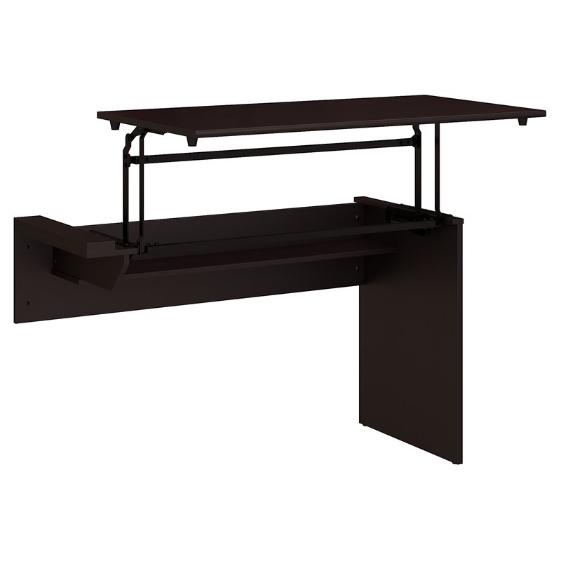 Scranton & Co 42W 3 Position Sit to Stand Desk Return in Espresso Oak