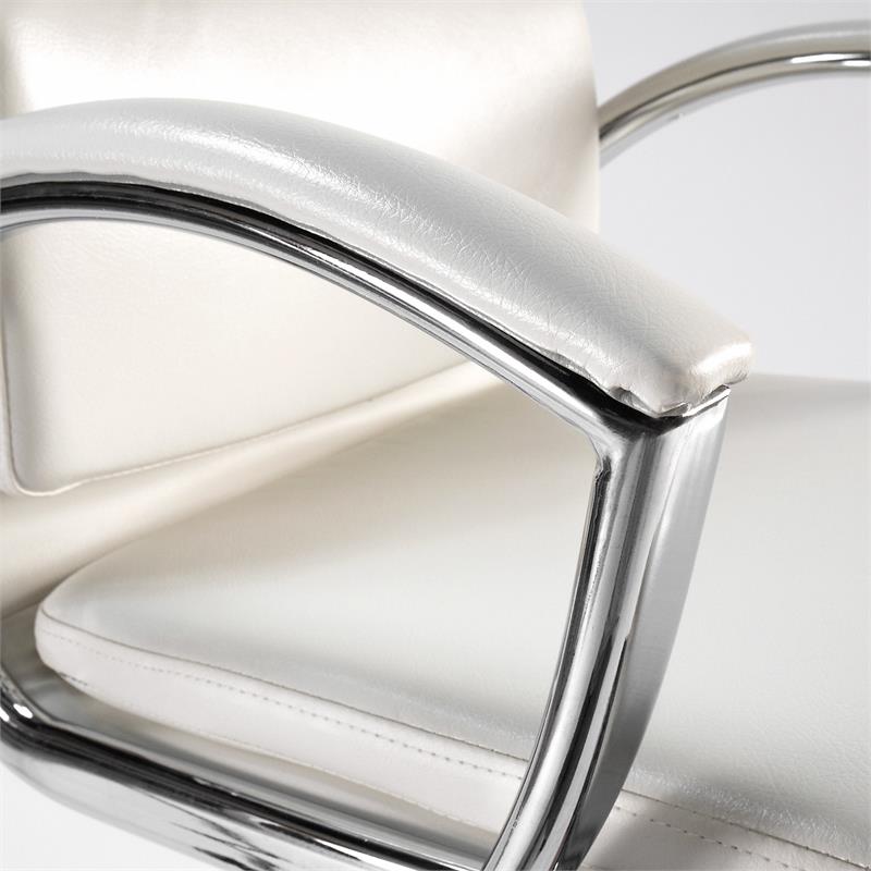 Scranton & Co High Back Faux Leather Executive Office Chair in White