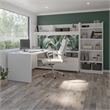 Scranton & Co L-Shaped Home Office Desk with Bookcase in White