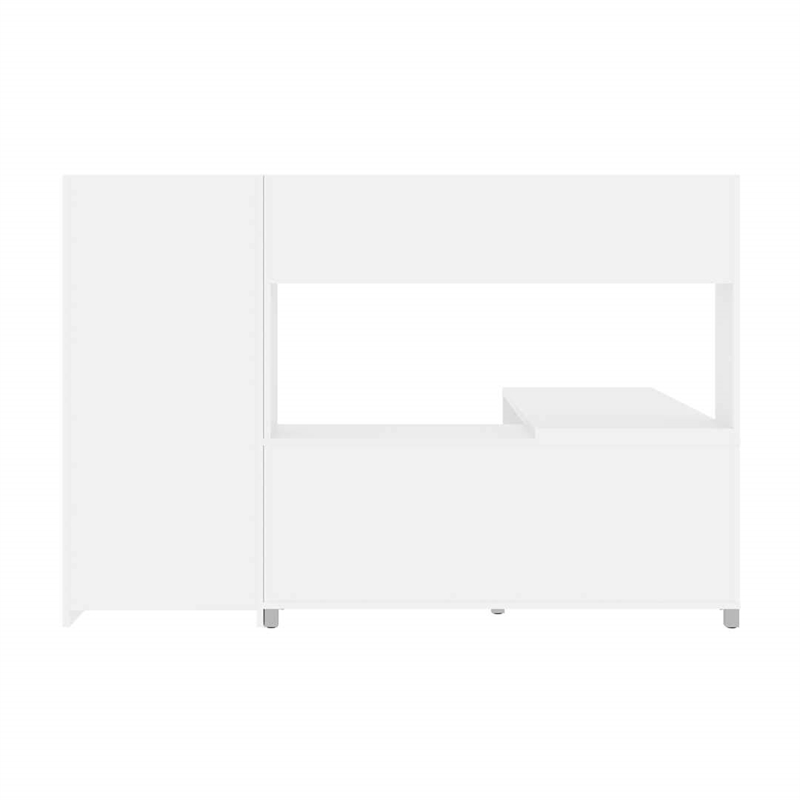 Scranton & Co L-Shaped Home Office Desk with Bookcase in White