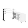 Scranton & Co L-Shaped Power Adjustable Table for Home Office in White