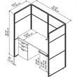 Scranton & Co Contemporary Cubicle with File Cabinet and Closed Panels