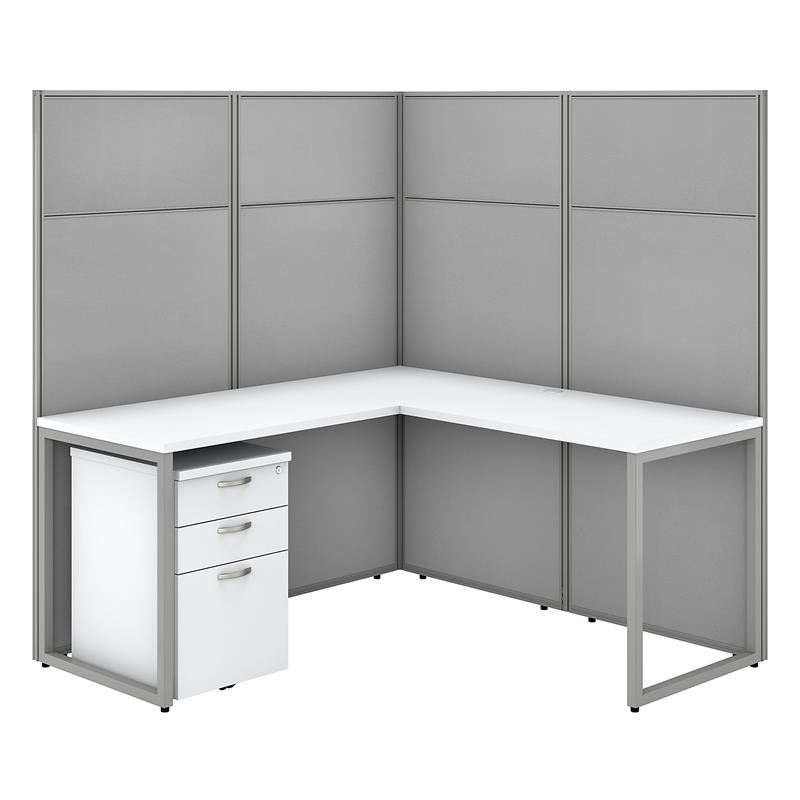 Scranton & Co Engineered Wood L-Shaped Desk with Drawers & 66