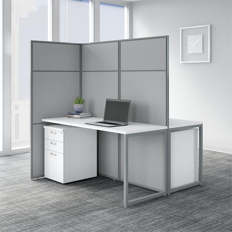 Scranton & Co Engineered Wood 2 Person Desk with Drawers & 66