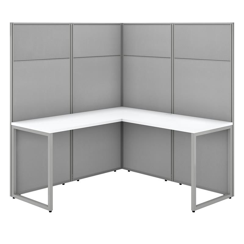 Scranton & Co Wood 60W L-Shaped Cubicle Desk with 66