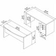 Scranton & Co Engineered Wood Bow Front Desk & Credenza w/ Drawers in Gray Sand