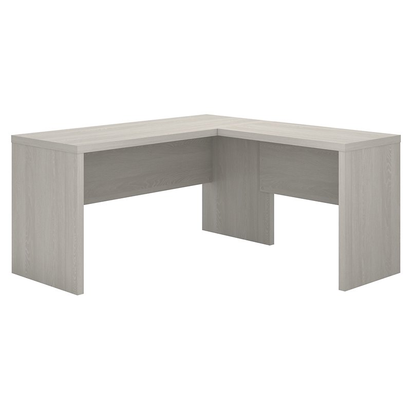 Scranton & Co Contemporary Engineered Wood L-Shaped Desk in Gray Sand