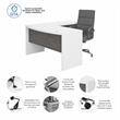 Scranton & Co Engineered Wood L-Shaped Bow Front Desk with Chair in White & Gray