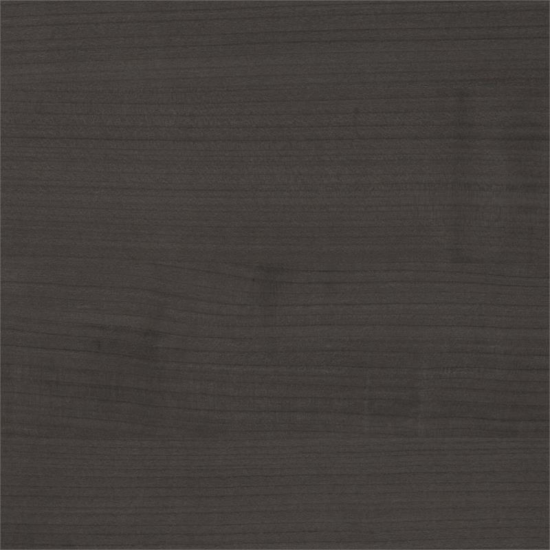 Scranton & Co Wood Bow Front Desk & Credenza w/ Drawers in Charcoal Maple