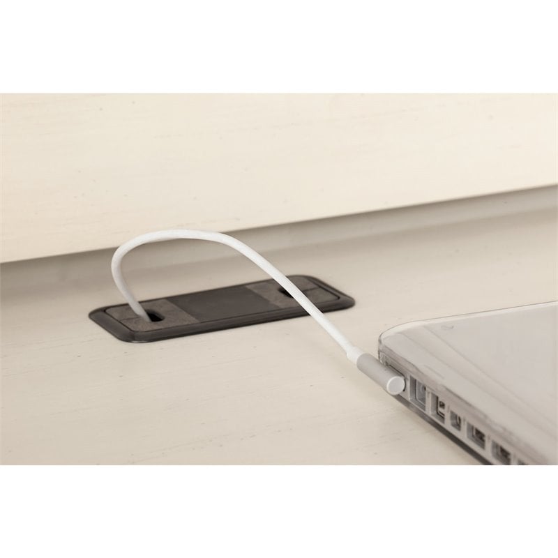 Scranton & Co Desk 4-Piece Engineered Wood Office Suite in Antique White