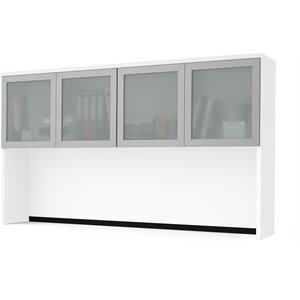 Scranton & Co Contemporary 72&quot Hutch with Frosted Glass Doors in White