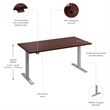 Scranton & Co Engineered Wood 60W Adjustable Standing Desk in Hansen Cherry