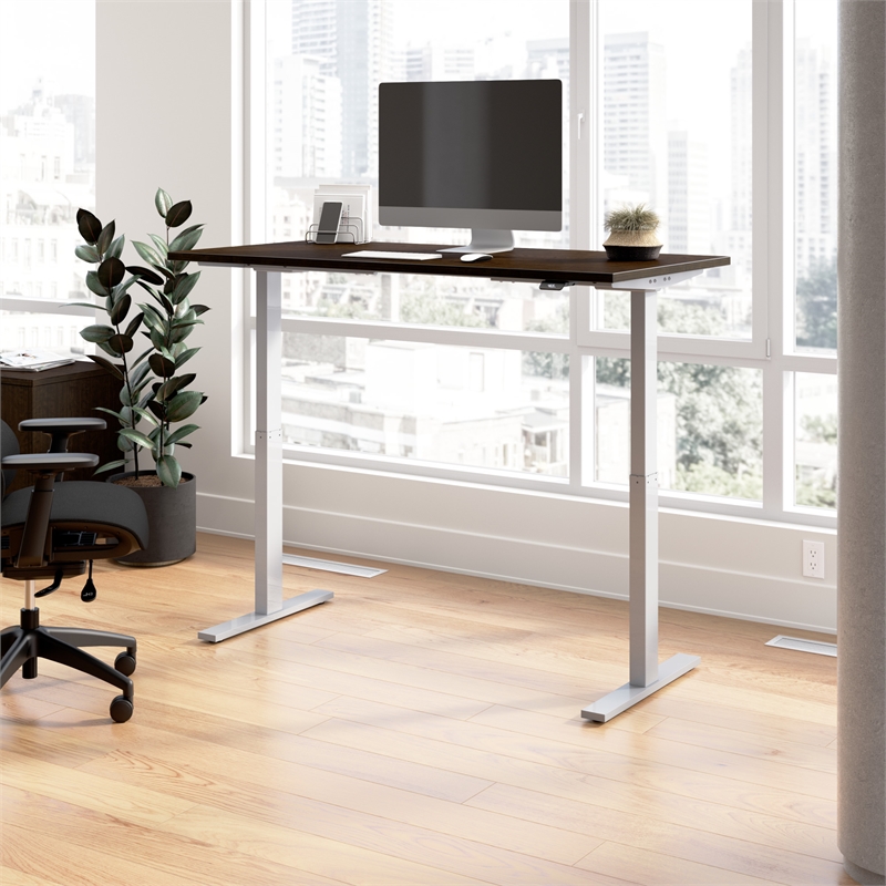 Scranton & Co Engineered Wood 60W Adjustable Standing Desk in Mocha Cherry