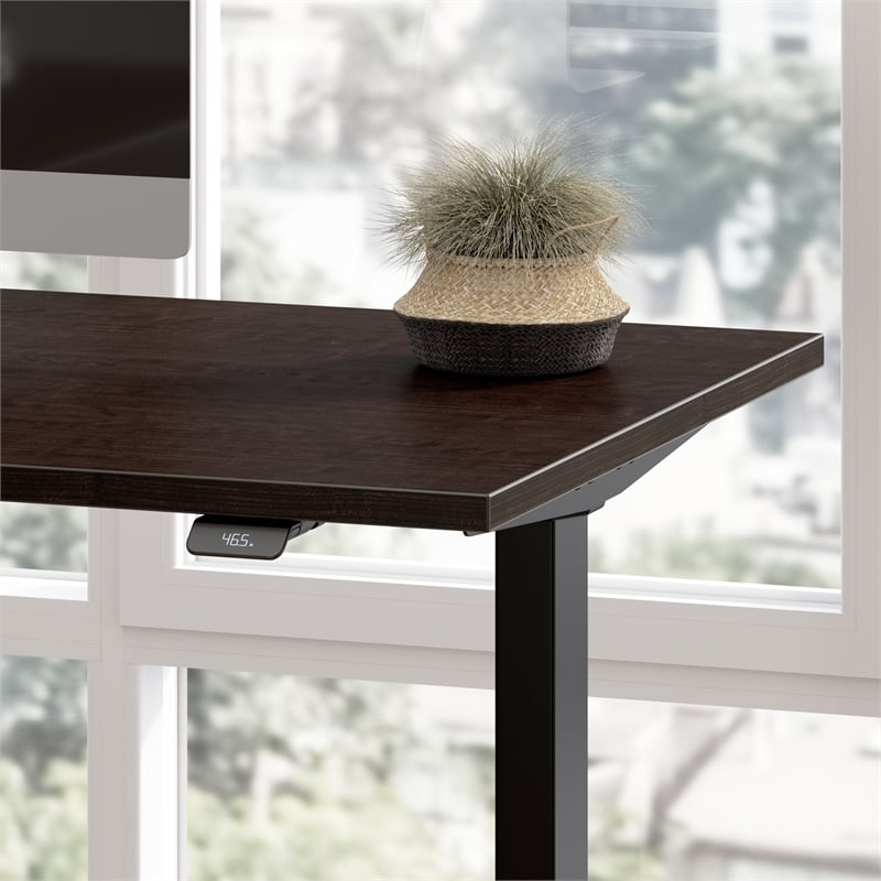 Scranton & Co Engineered Wood 72W Adjustable Standing Desk in Mocha Cherry