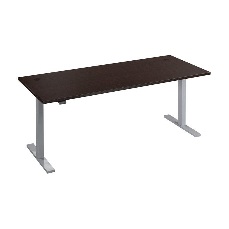 Scranton & Co Engineered Wood 72W Adjustable Standing Desk in Mocha Cherry