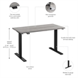 Scranton & Co Engineered Wood 48W Adjustable Standing Desk in Platinum Gray
