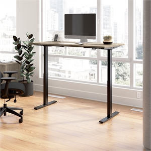 Scranton & Co Engineered Wood 60W Adjustable Standing Desk in Modern Hickory