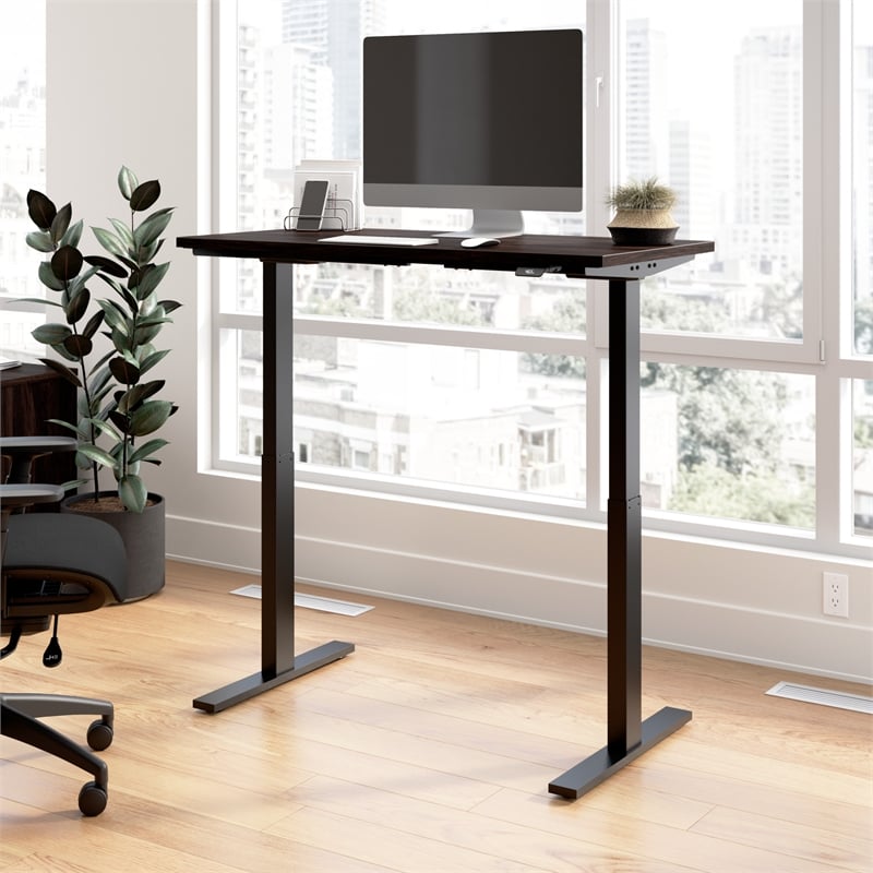 Scranton & Co Engineered Wood 48W Adjustable Standing Desk in Black Walnut