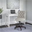 Scranton & Co Engineered Wood Writing Desk with Office Chair in White