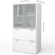 Scranton & Co 2 Drawer Door File Cabinet for Home Office in White