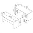 Scranton & Co Engineered Wood Bow Front Desk & Credenza w/ Drawers in Pure White