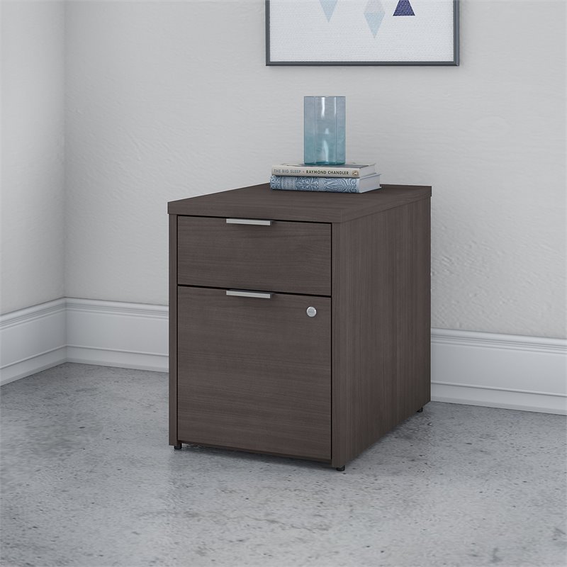 Scranton & Co Contemporary 2 Drawer Assembled File Cabinet in Gray