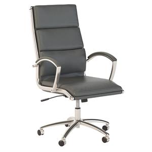 Scranton & Co High Back Contemporary Faux Leather Executive Chair in Dark Gray
