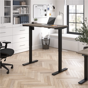 Scranton & Co Engineered Wood 48W Adjustable Standing Desk in Modern Hickory