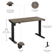 Scranton & Co Engineered Wood 48W Adjustable Standing Desk in Modern Hickory