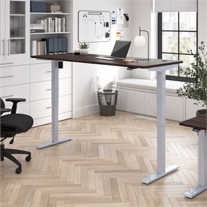 Scranton & Co Engineered Wood 72W Adjustable Standing Desk in Black Walnut