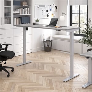 Scranton & Co Engineered Wood 72W Adjustable Standing Desk in Platinum Gray