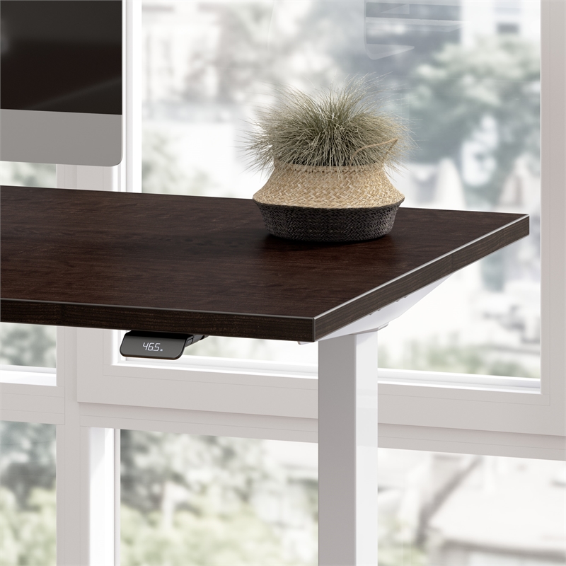 Scranton & Co Engineered Wood 48W Adjustable Standing Desk in Mocha Cherry