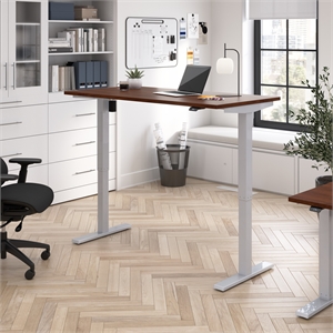 Scranton & Co Engineered Wood 60W Adjustable Standing Desk in Hansen Cherry