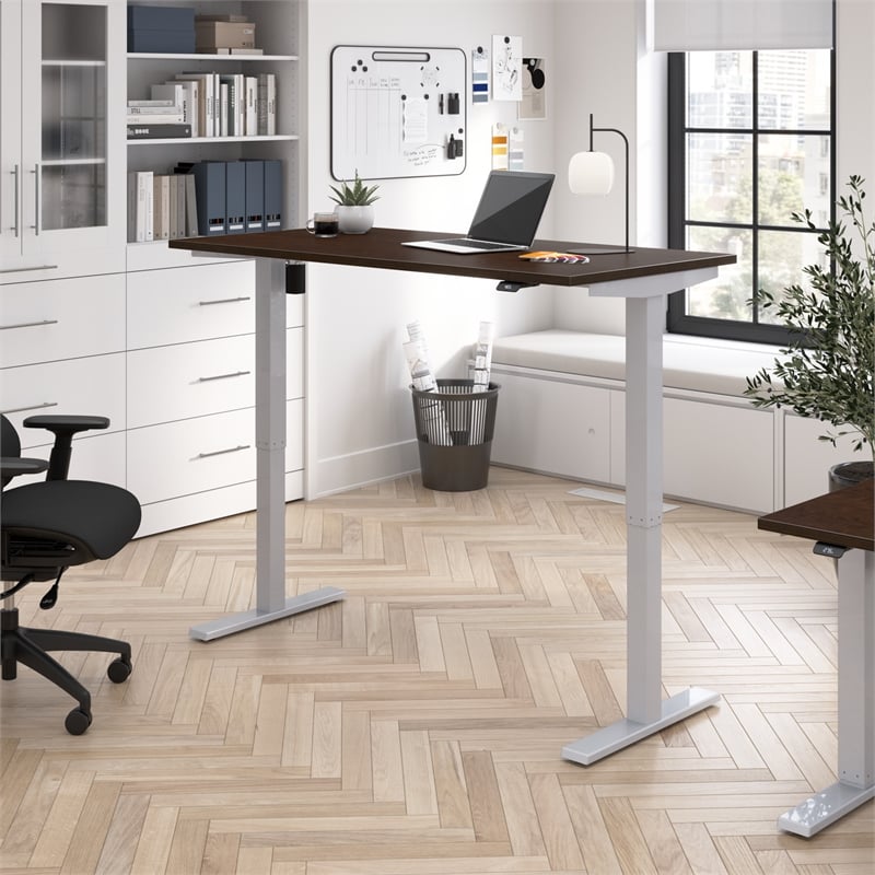 Scranton & Co Engineered Wood 60W Adjustable Standing Desk in Mocha Cherry