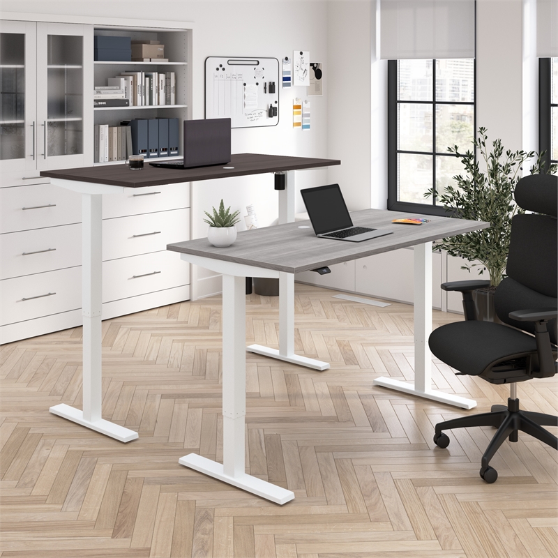 Scranton & Co Engineered Wood 60W Adjustable Standing Desk in Storm Gray