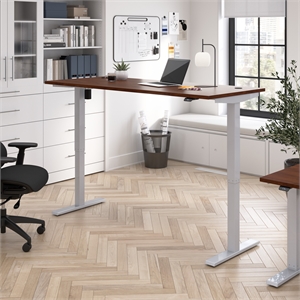 Scranton & Co Engineered Wood 72W Adjustable Standing Desk in Hansen Cherry