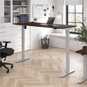 Scranton & Co Engineered Wood 72W Adjustable Standing Desk in Mocha Cherry