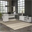 Scranton & Co Engineered Wood 72W Desk with Storage and Drawers in White